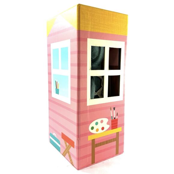 Petit Collage Cardboard Dollhouse Art Studio Playset w/ Plush Bear & Furniture - Picture 6 of 7